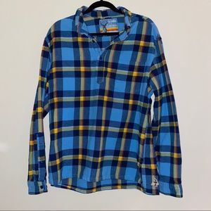mens the nutter by chubbies quarter button flannel 100% cotton blue